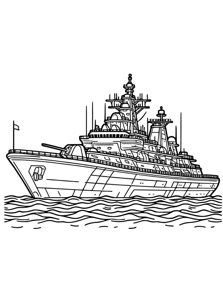 Desenho de navio para colorir