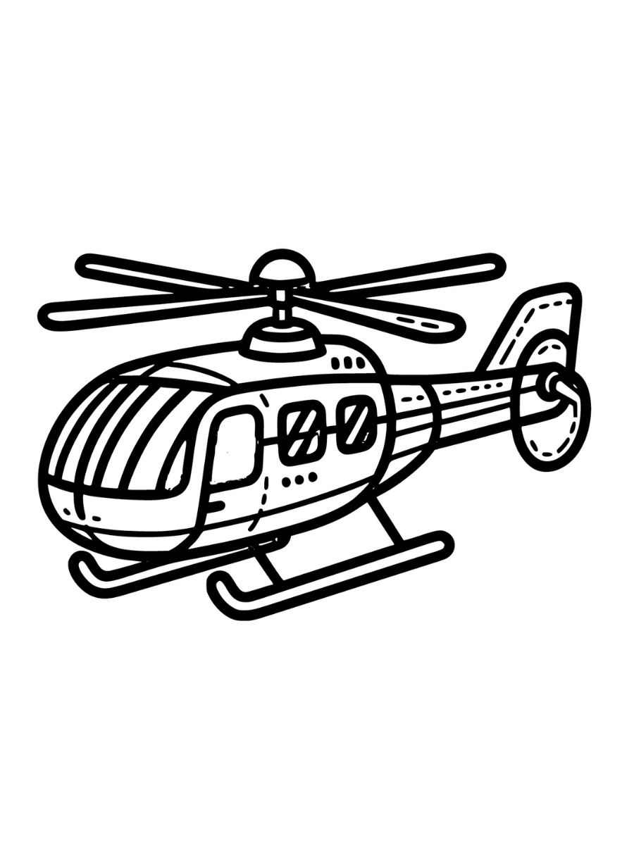 Desenhos fáceis de colorir de helicóptero PDF