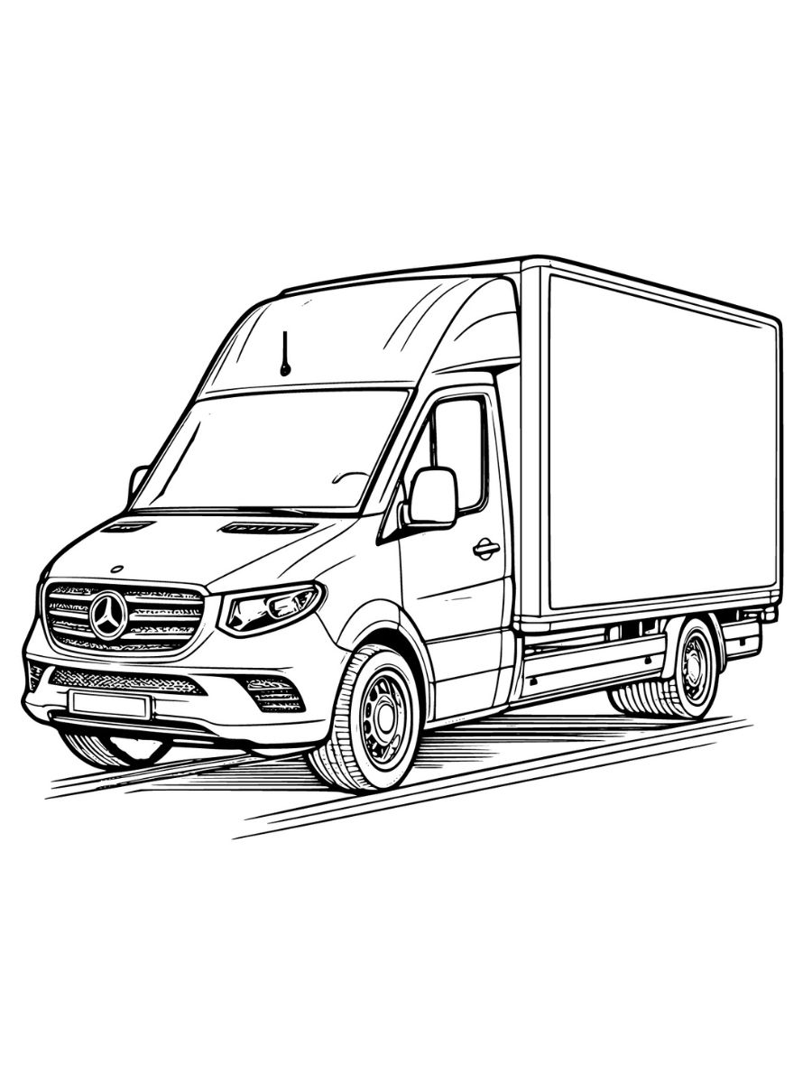 Desenhos para colorir de caminhão Mercedes para crianças