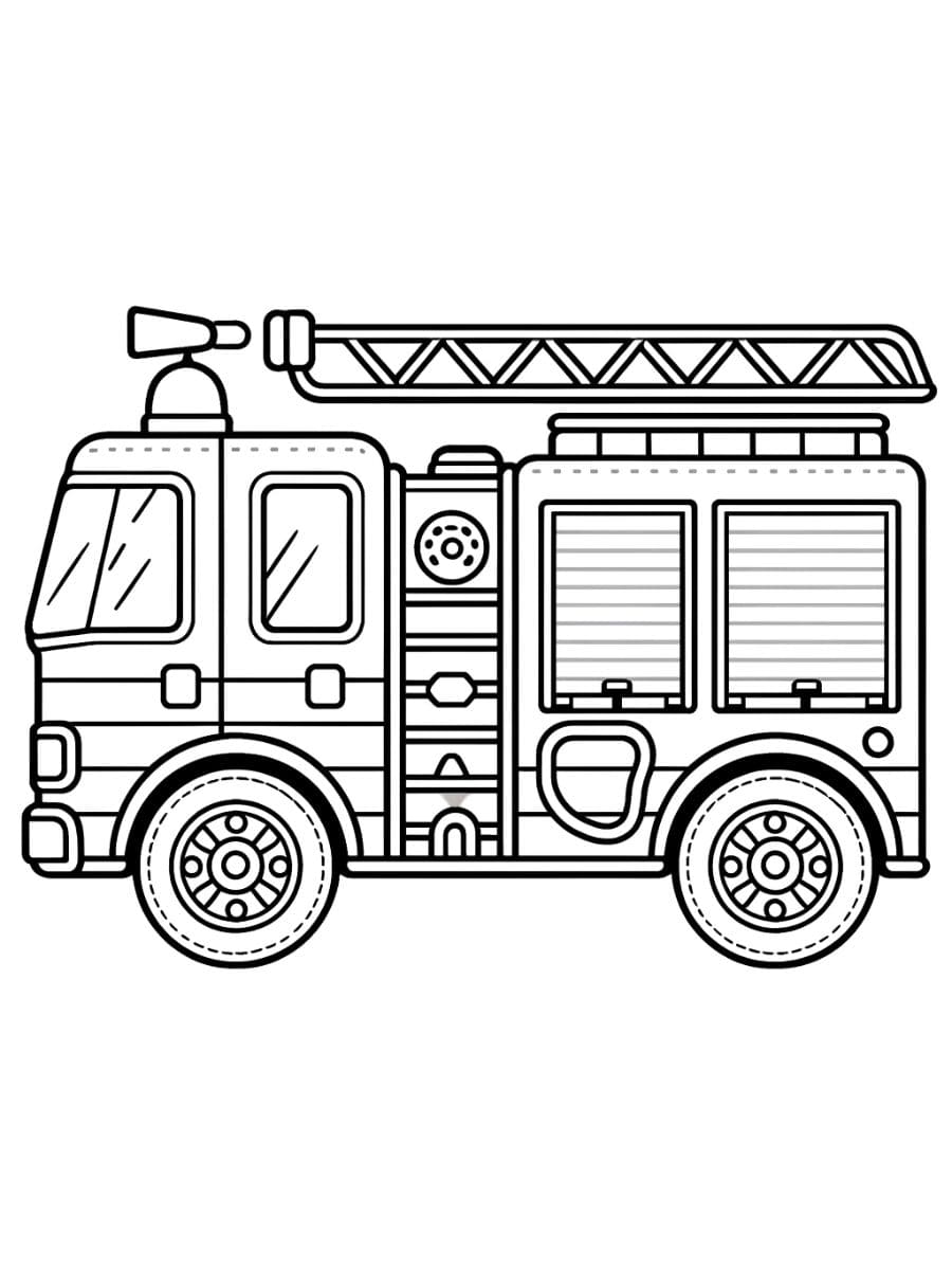 Desenhos para colorir de caminhão de bombeiros grátis