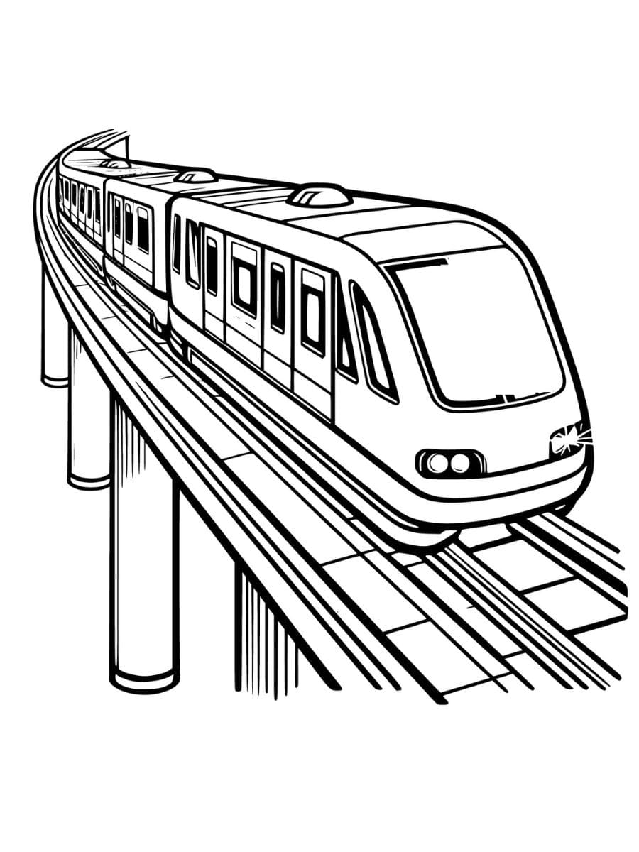 Desenhos para colorir de trem para imprimir para crianças