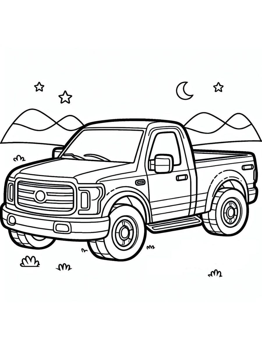 PDF de páginas para colorir de caminhão grátis