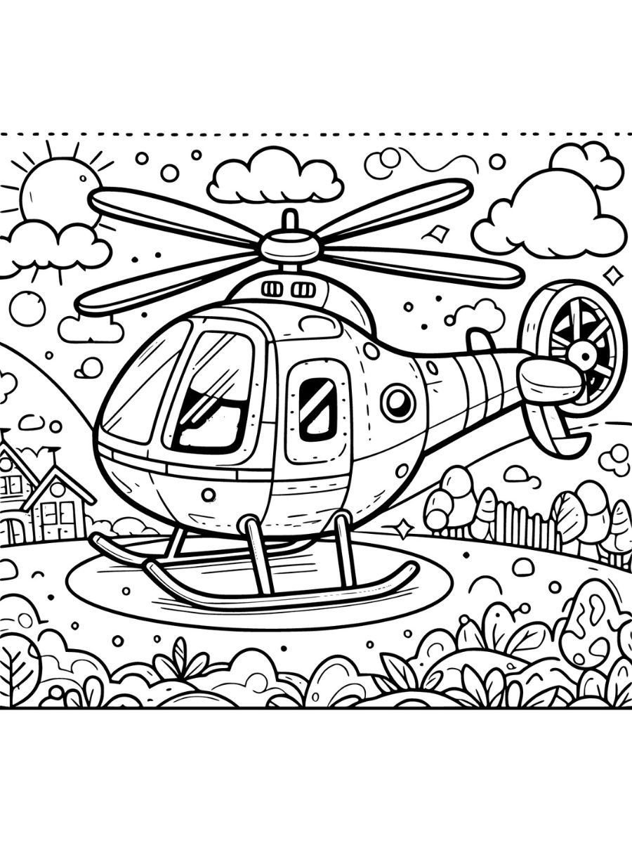 desenhos de helicóptero para colorir PDF para imprimir gratuitamente