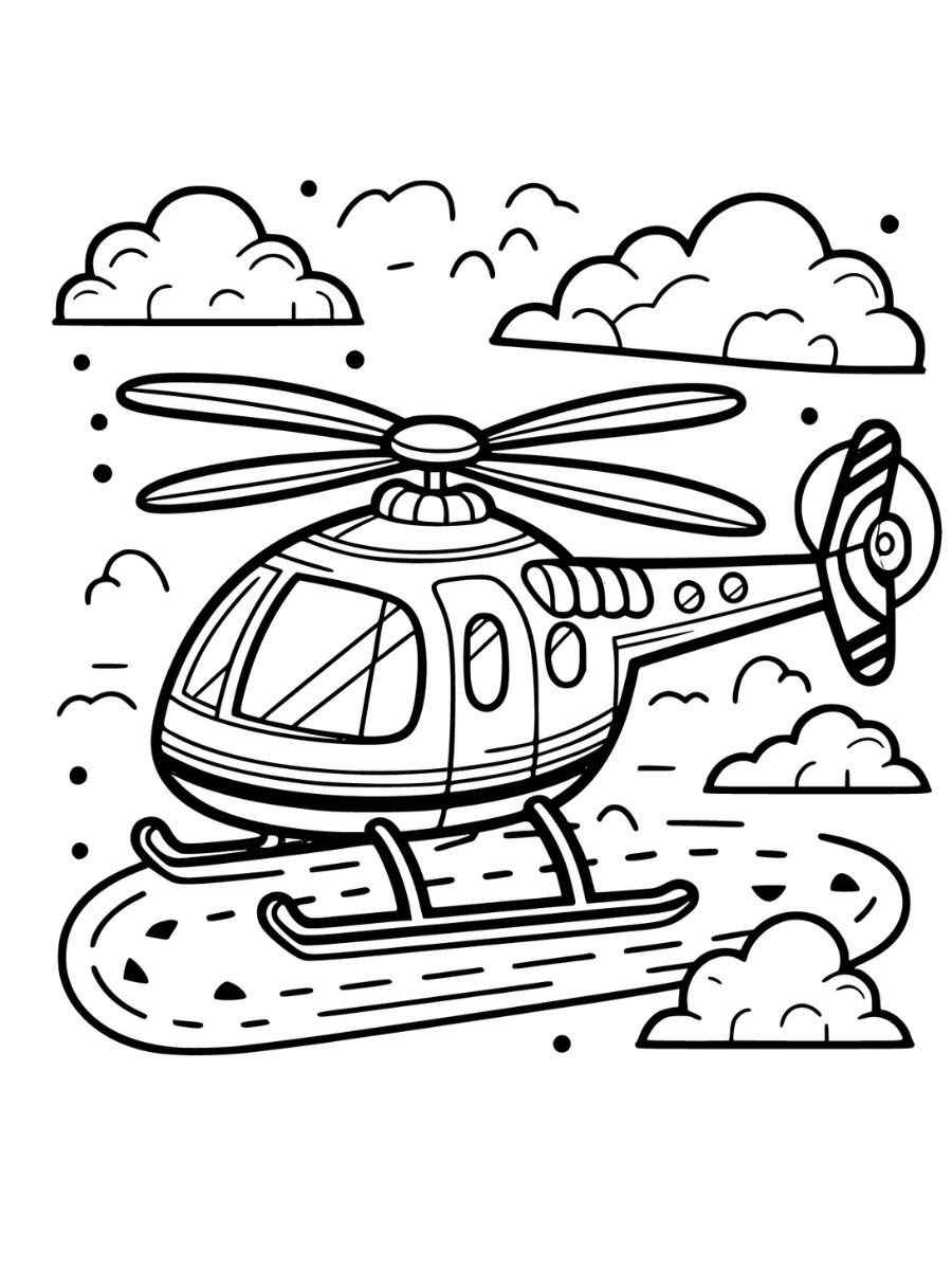 desenhos de helicóptero para colorir PDF para imprimir