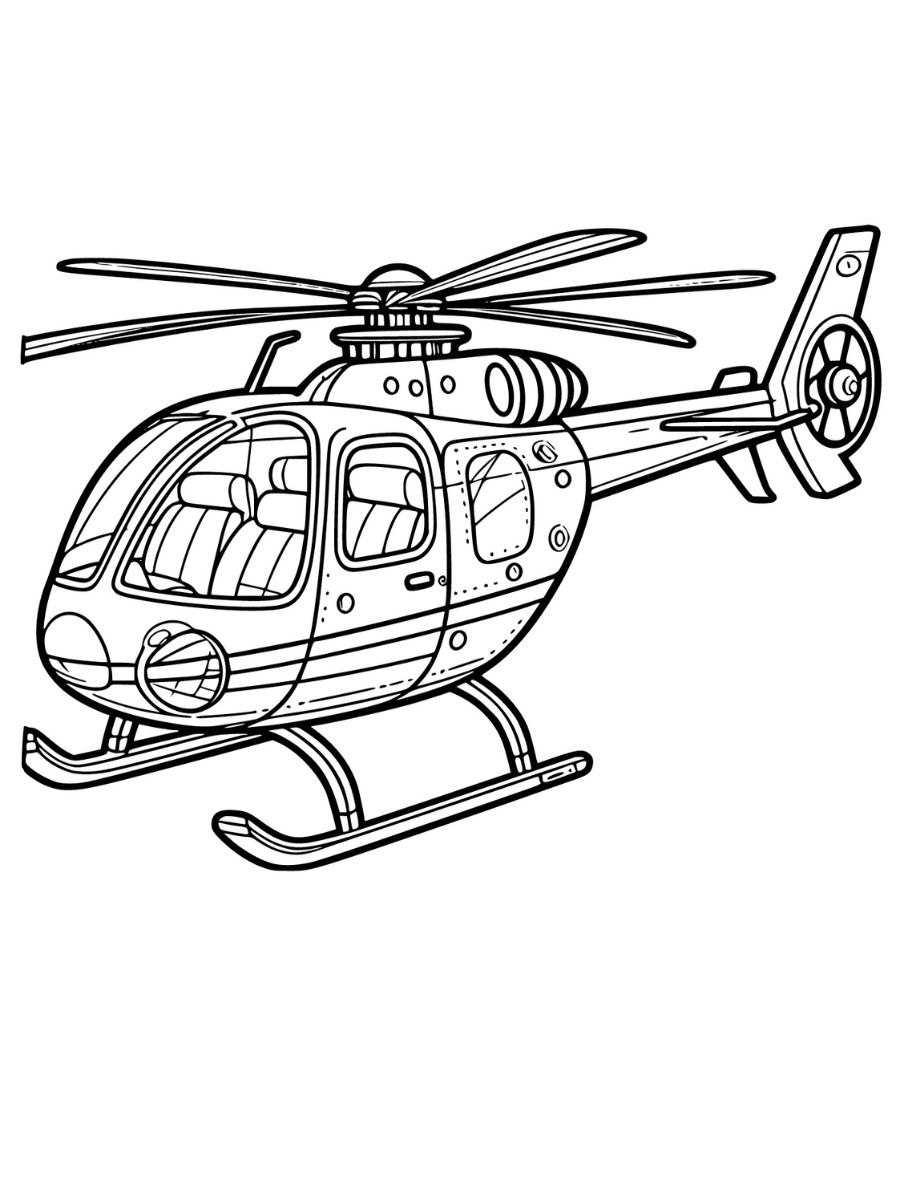 desenhos de helicóptero para colorir PDF