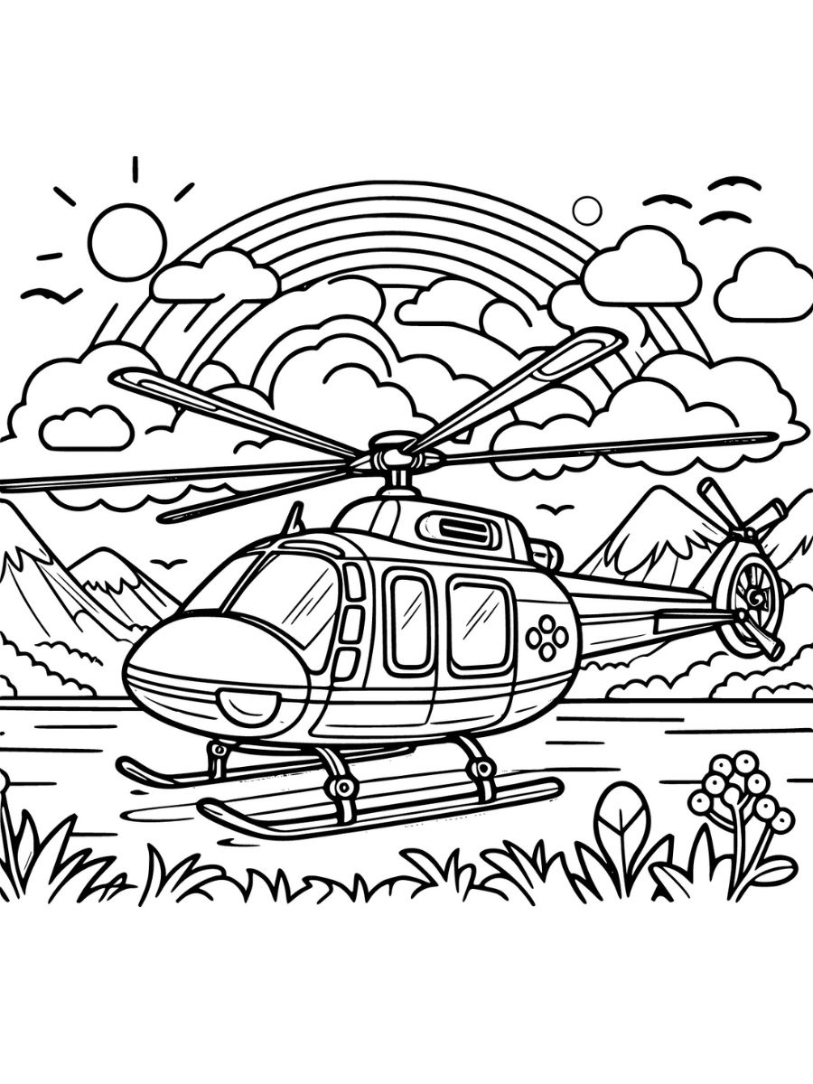 desenhos fáceis para colorir de helicóptero grátis