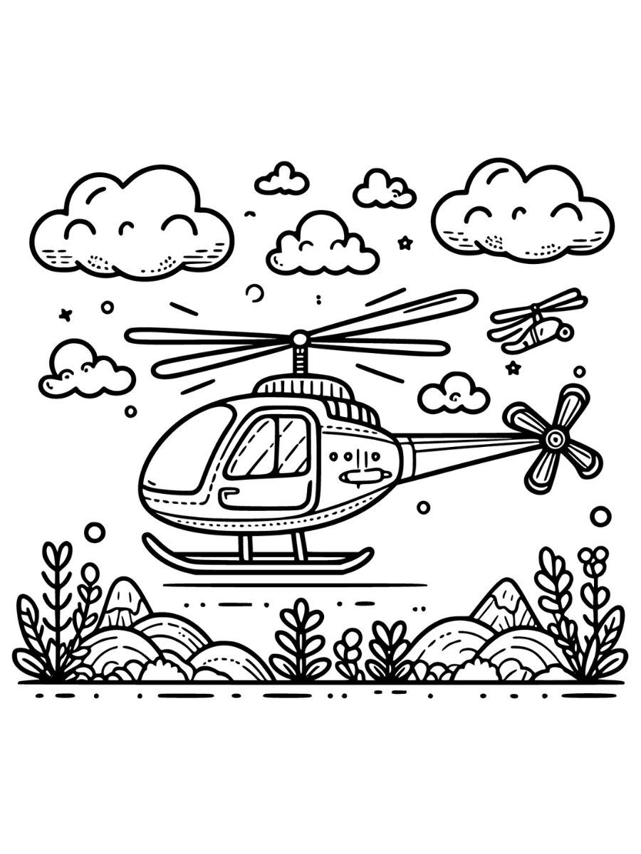 desenhos fáceis para colorir de helicóptero