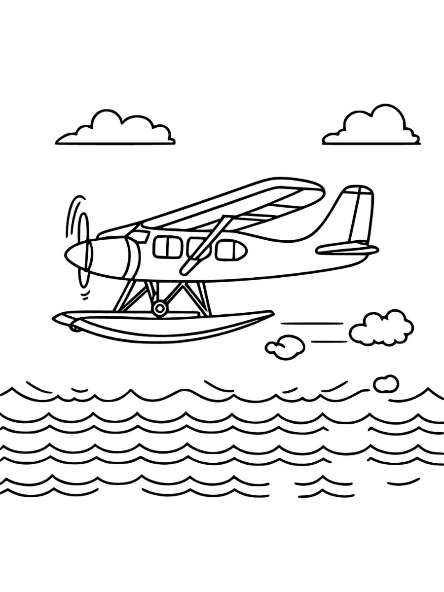 desenhos para colorir avião fáceis