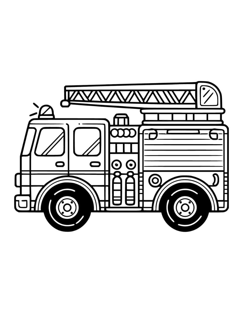 desenhos para colorir caminhão de bombeiro