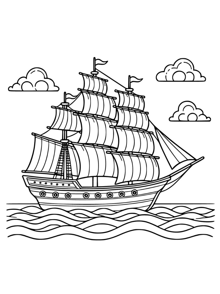 desenhos para colorir de barcos e navios