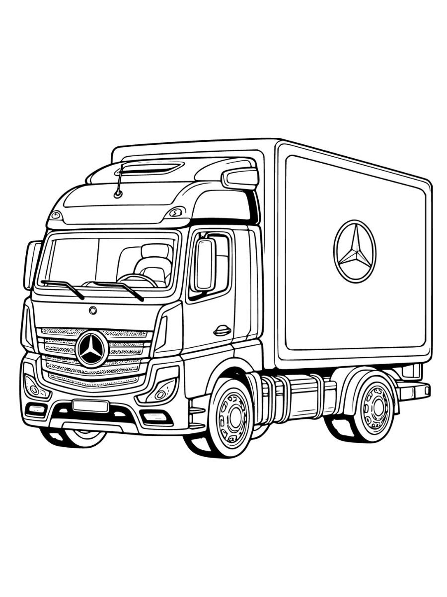 desenhos para colorir de caminhão mercedes