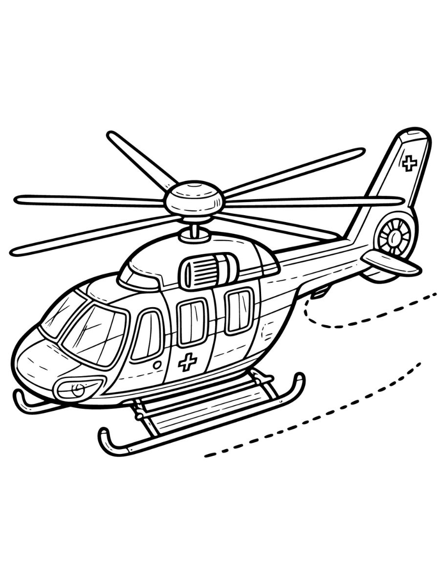 desenhos para colorir de helicóptero de resgate grátis