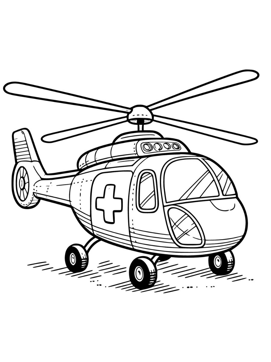 desenhos para colorir de helicóptero de resgate