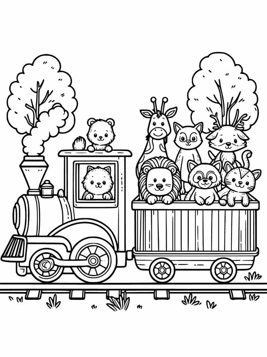 desenhos para colorir de trem para crianças