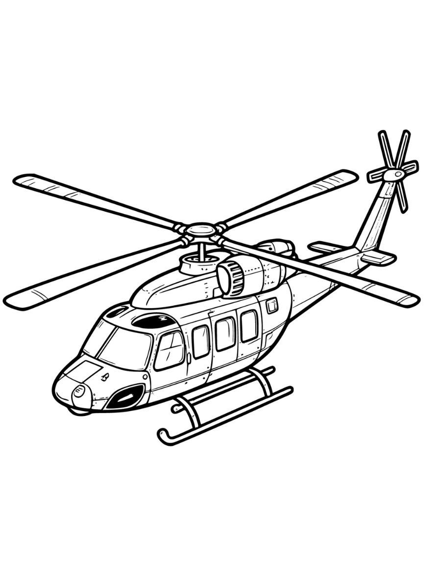 páginas para colorir de helicóptero grátis para crianças