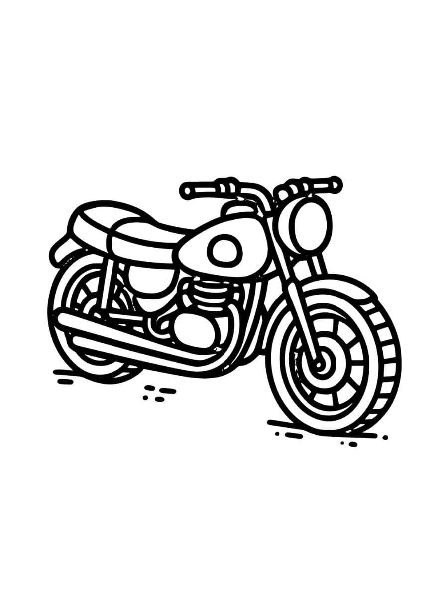 páginas para colorir de motocicleta fáceis