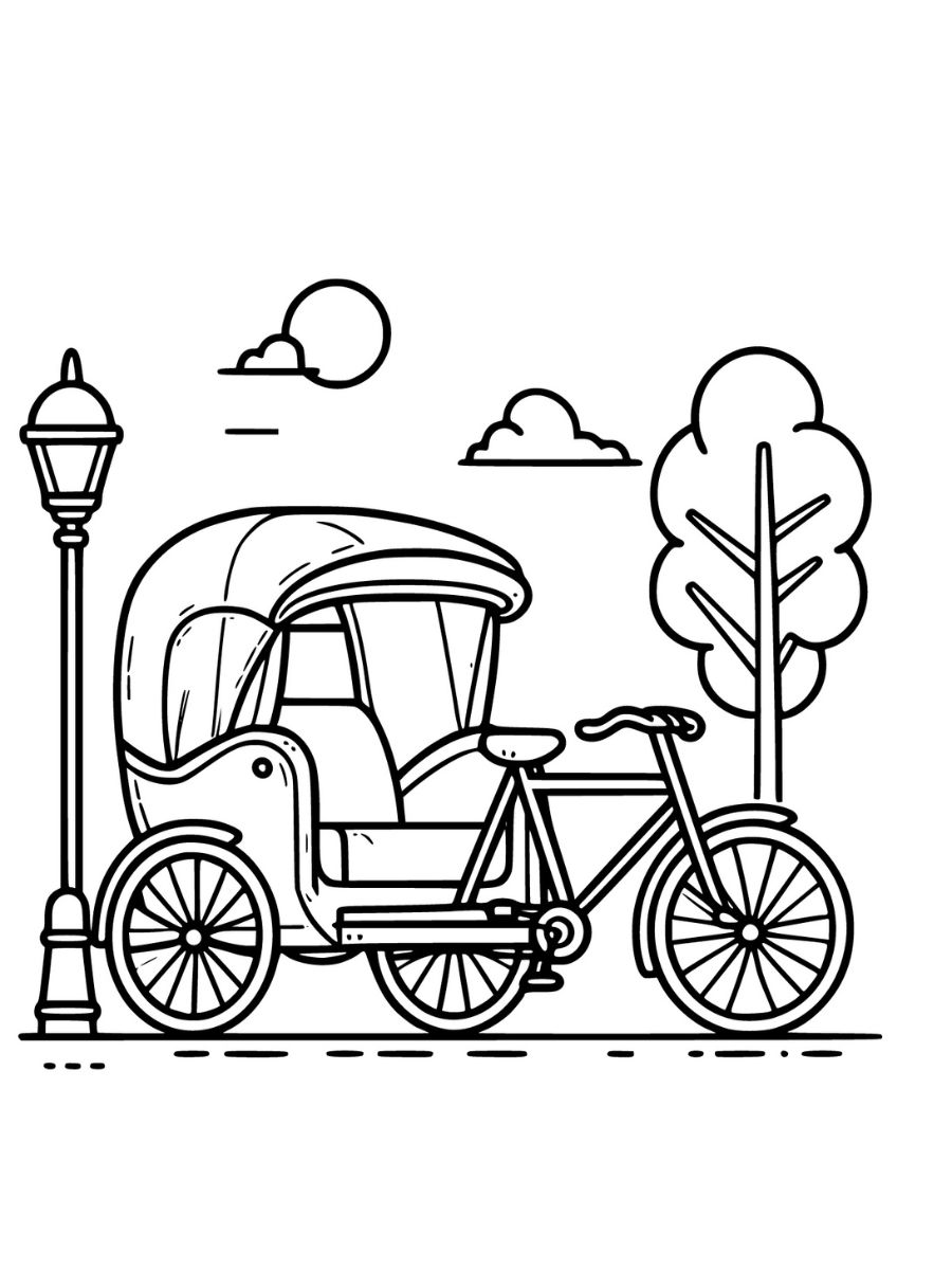 Página para colorir de veículos grátis para crianças