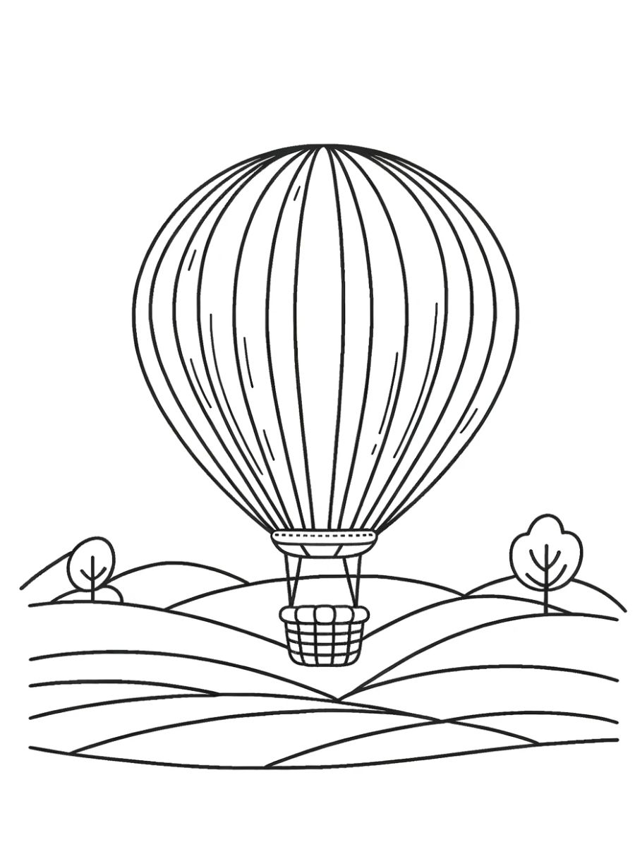 balão de ar quente desenho para colorir
