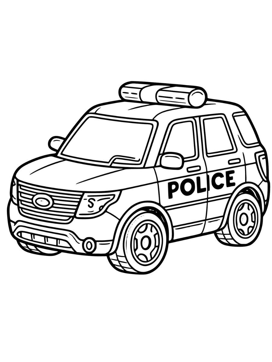 carro de policia desenho para colorir