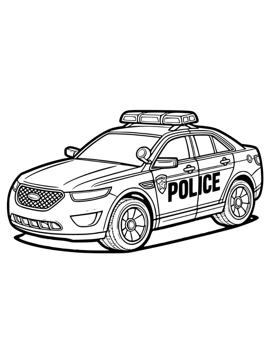 carro de polícia em perfil lateral direto