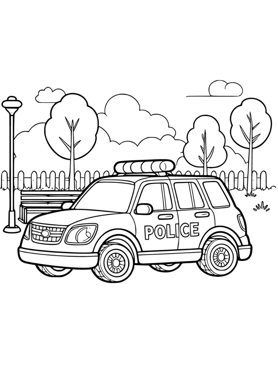 carro de policia para colorir