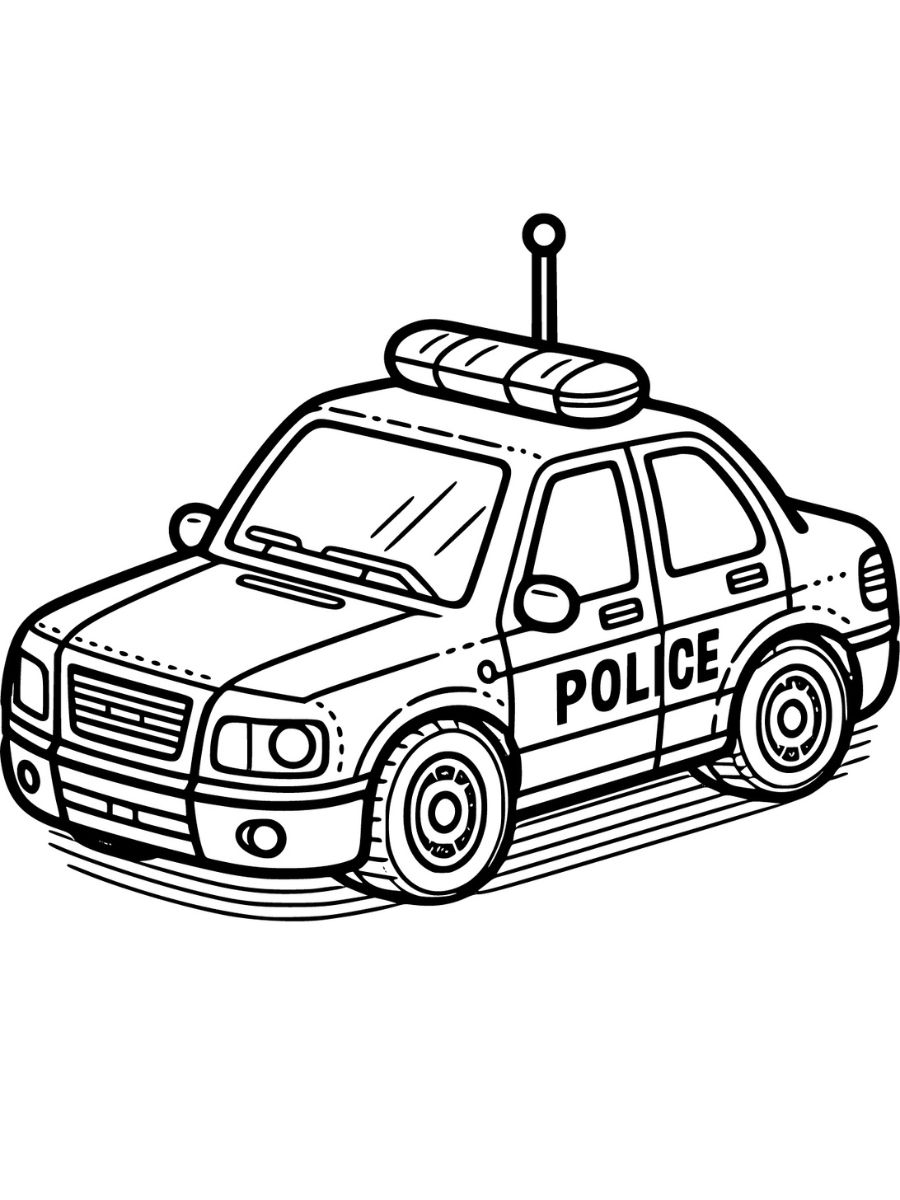 desenho carro de policia para colorir