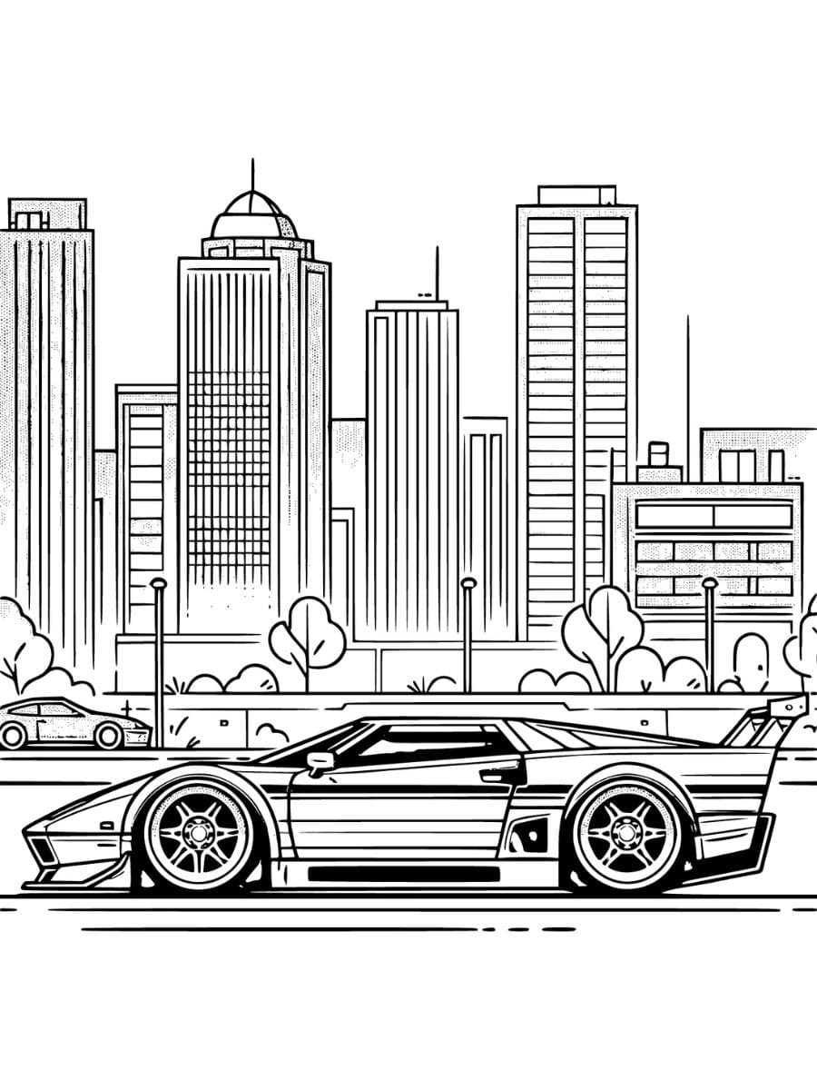 desenho de carro de corrida para colorir