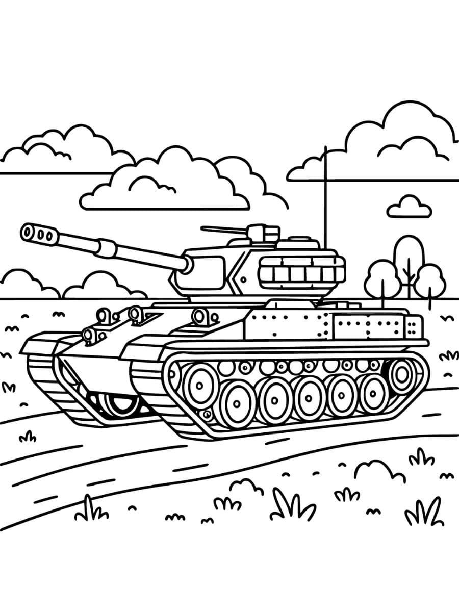 desenho de tanque de guerra para colorir