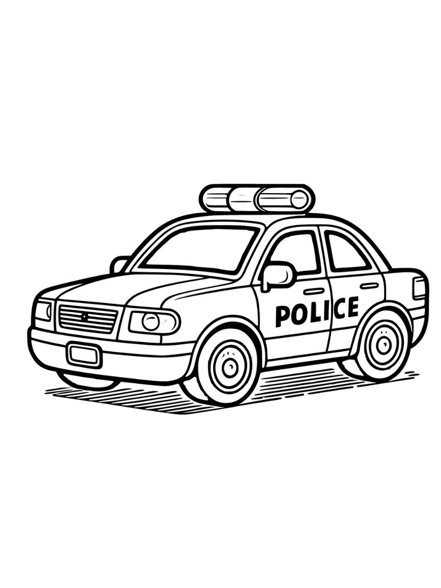 desenho para colorir carro de policia