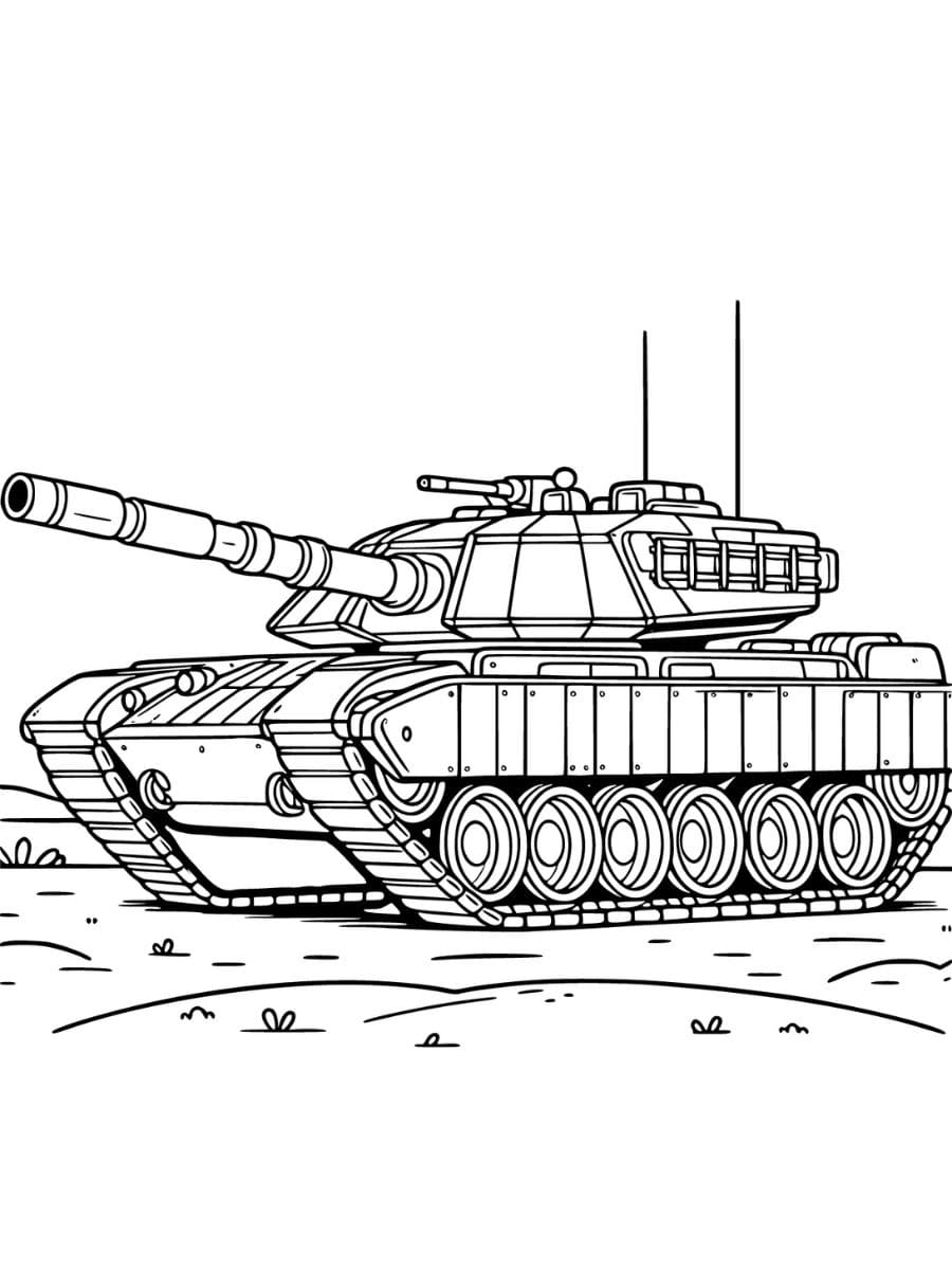 desenho para colorir tanque de guerra