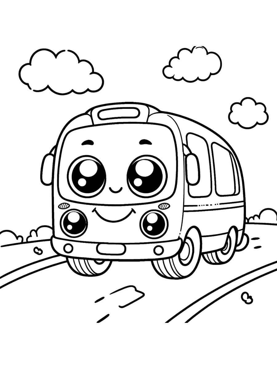 desenhos de carros fofos para colorir para crianças