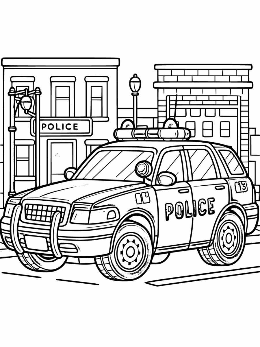 desenhos para colorir carro de policia