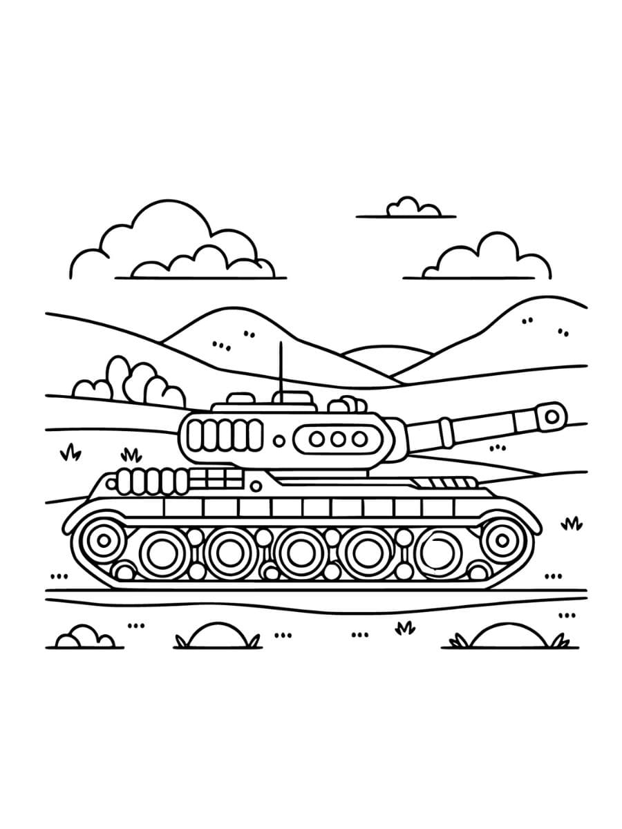 tanque de guerra desenho para colorir