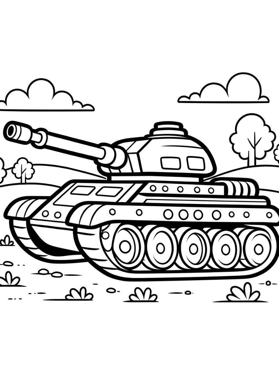 tanque de guerra para colorir gratis