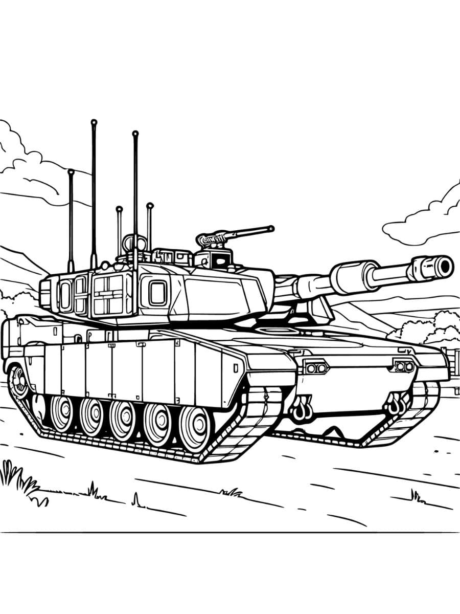 tanque de guerra para colorir