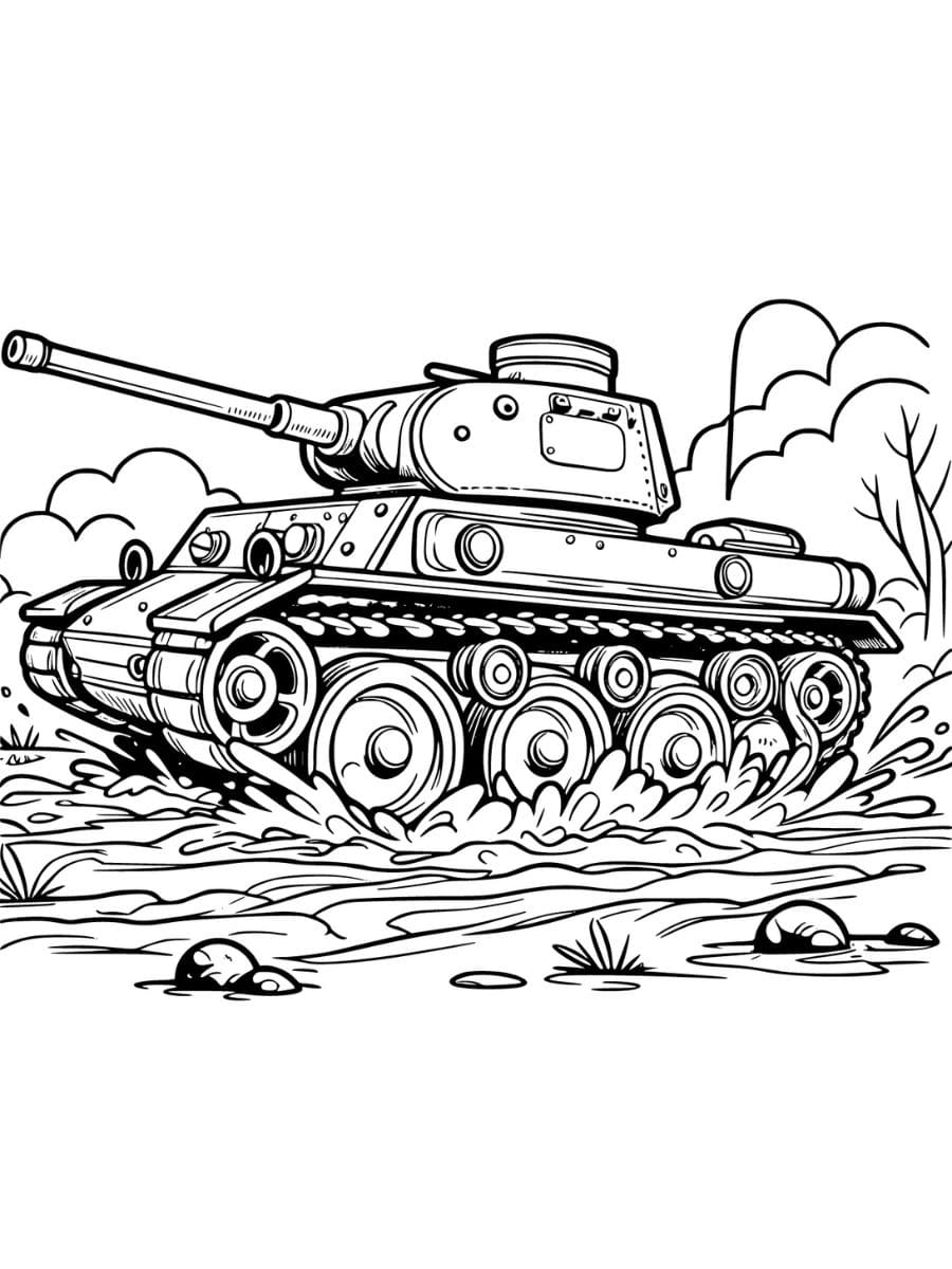 tanque para colorir grátis