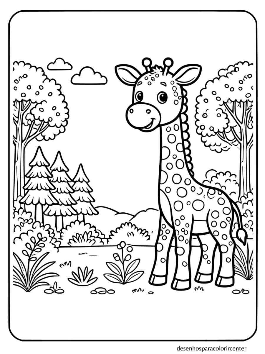 desenho para colorir animais da floresta