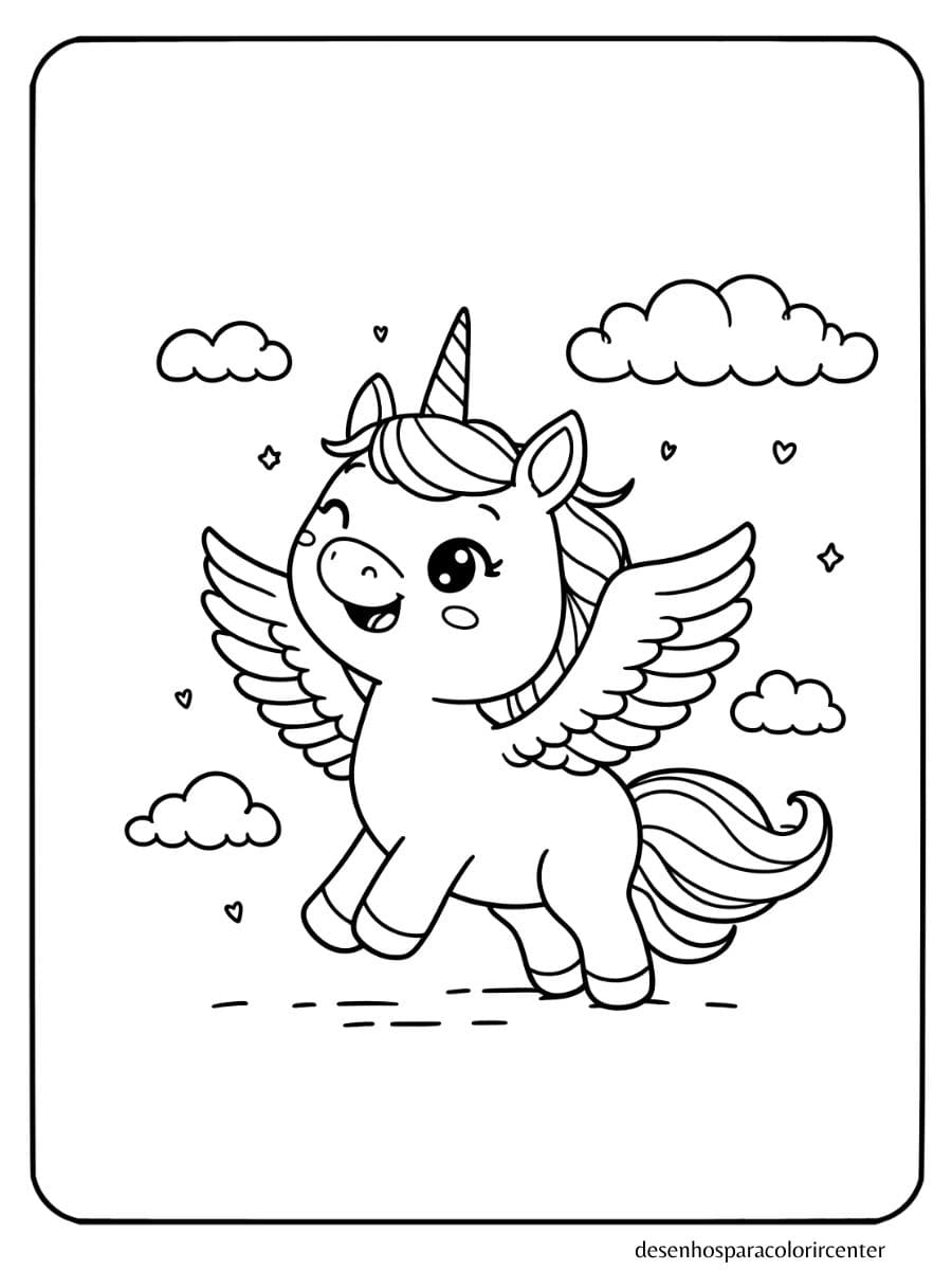 unicornio para colorir com confete