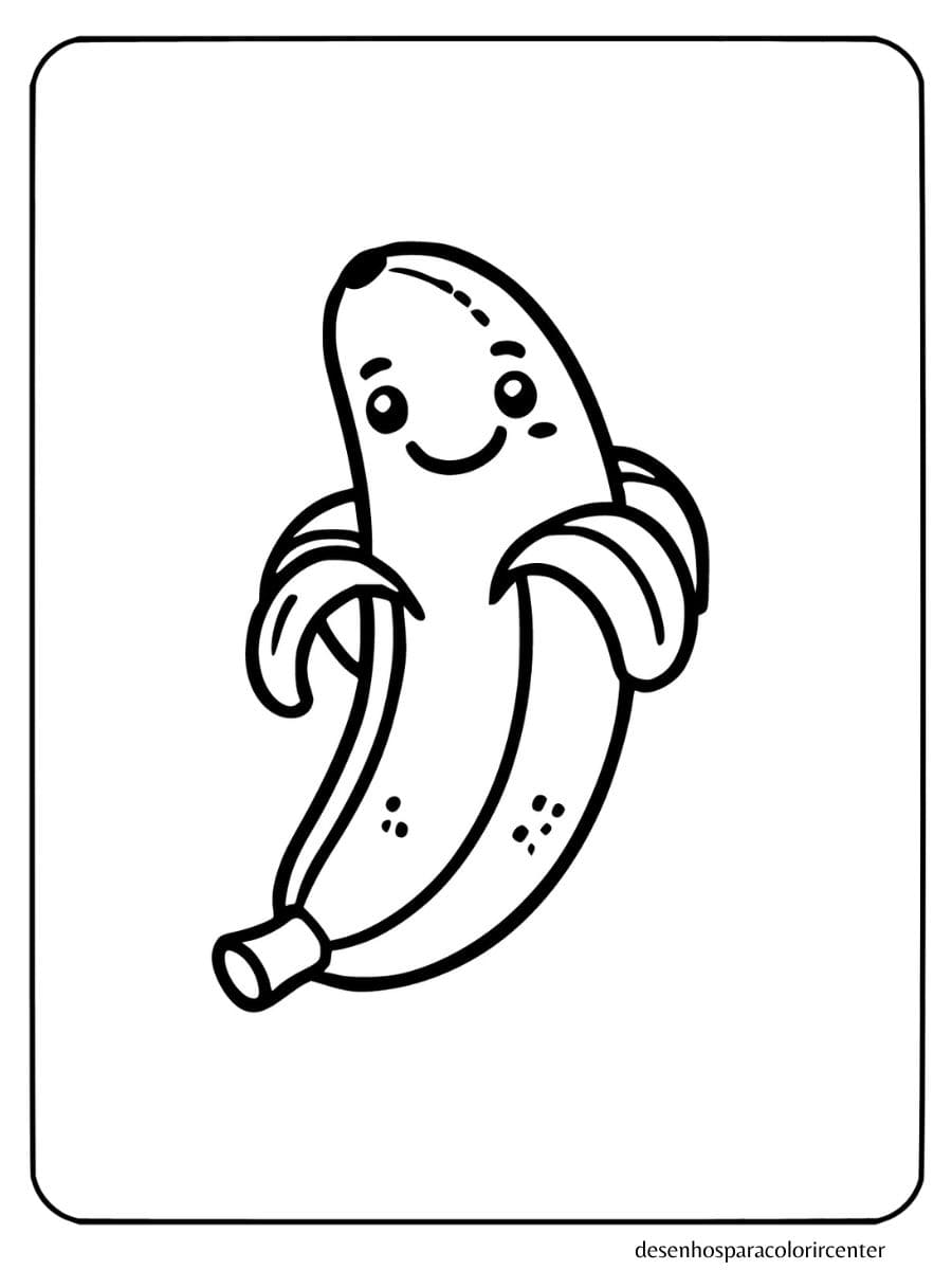 Banana sorridente para colorir