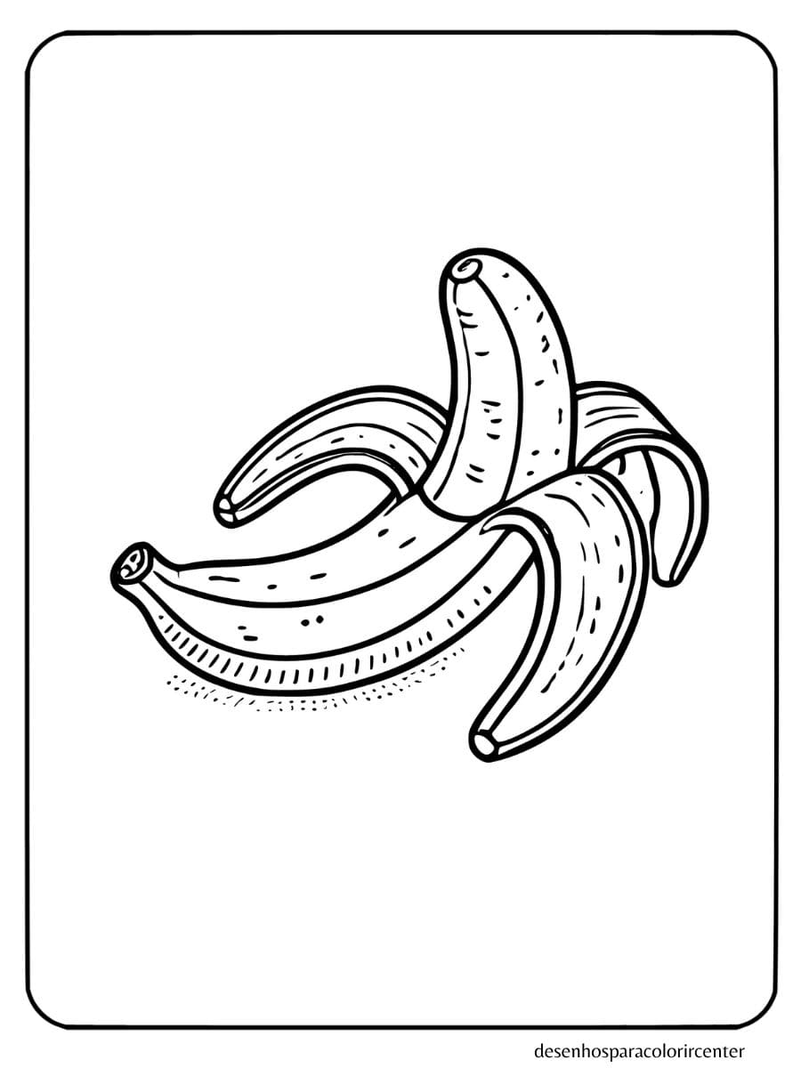 Banana descascada para colorir