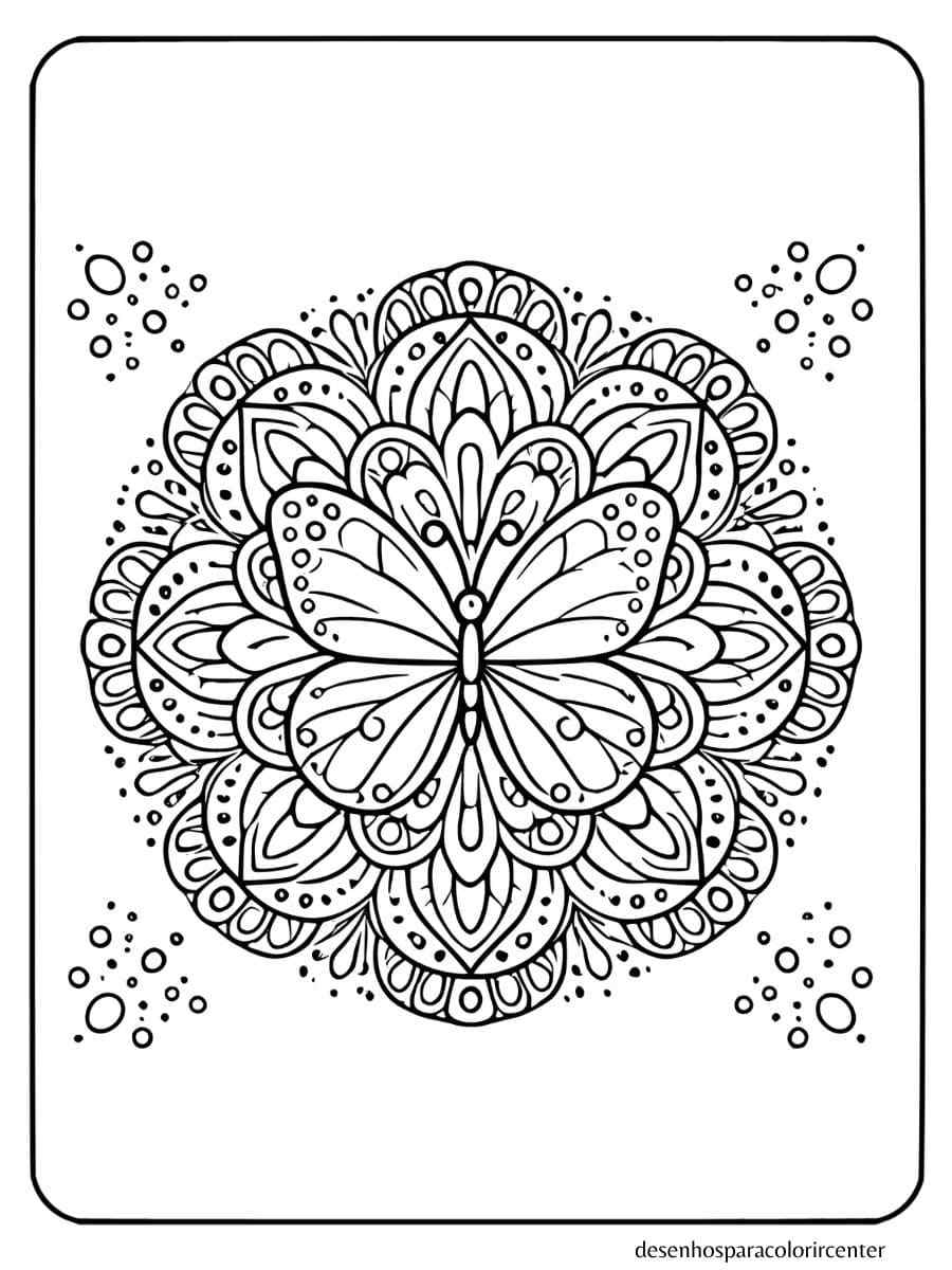 borboleta para colorir mandala simples