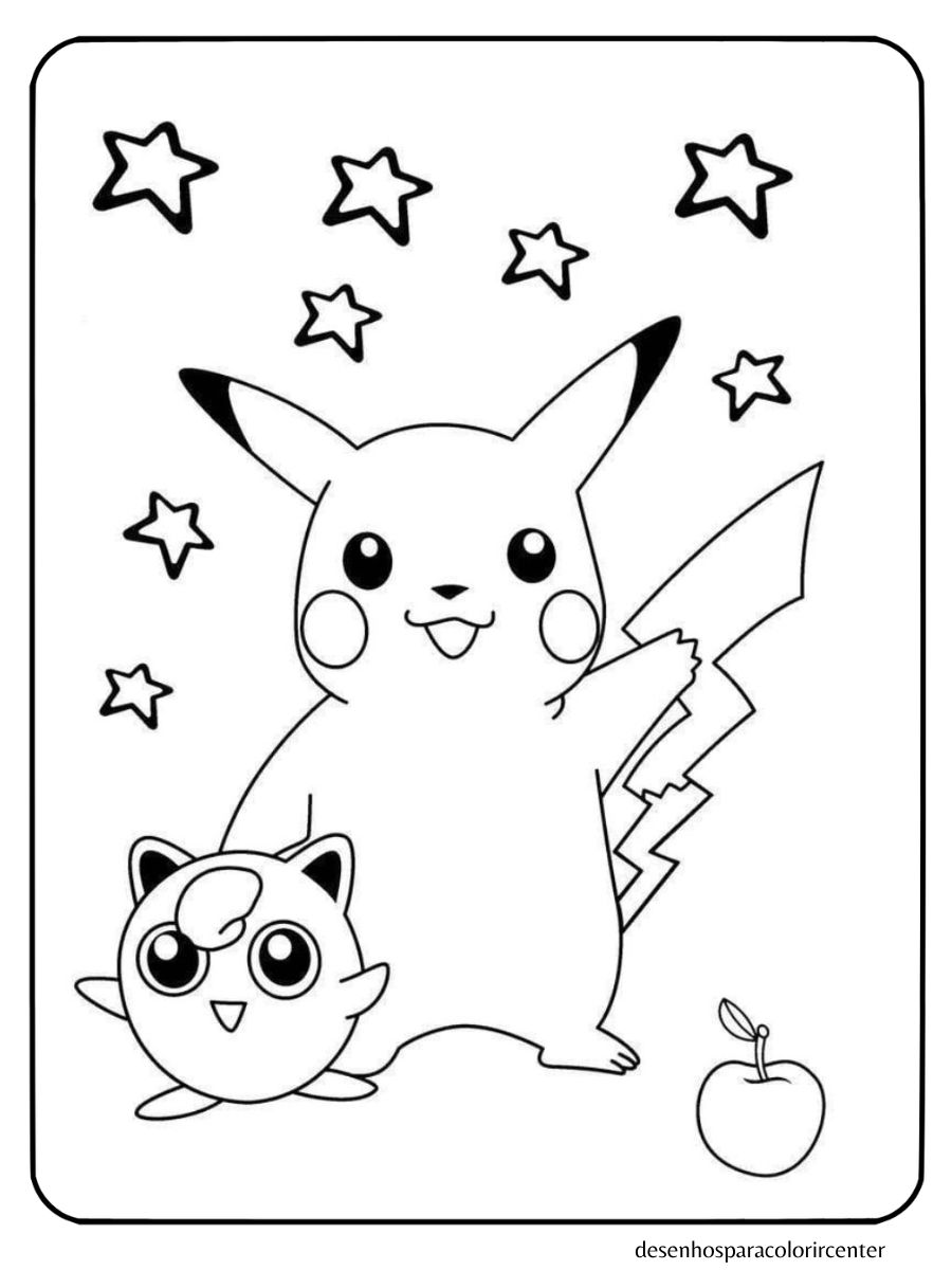 desenho do pikachu para colorir