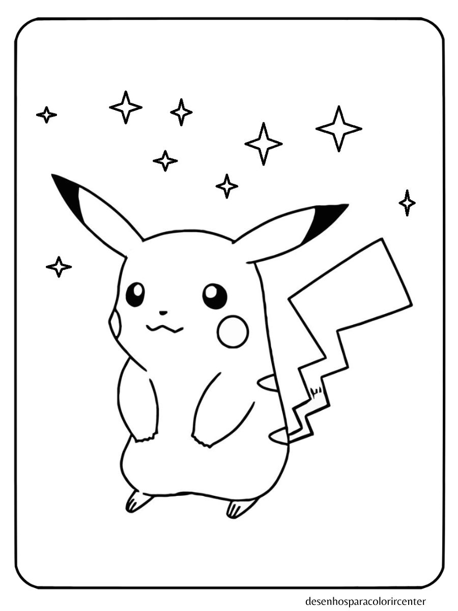 desenho para colorir pikachu