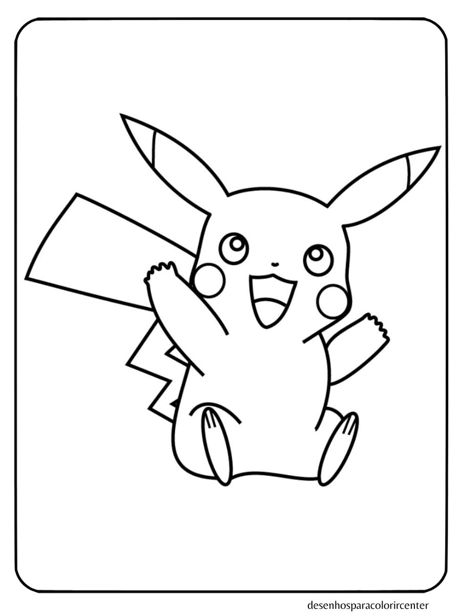 desenho pikachu para colorir e imprimir