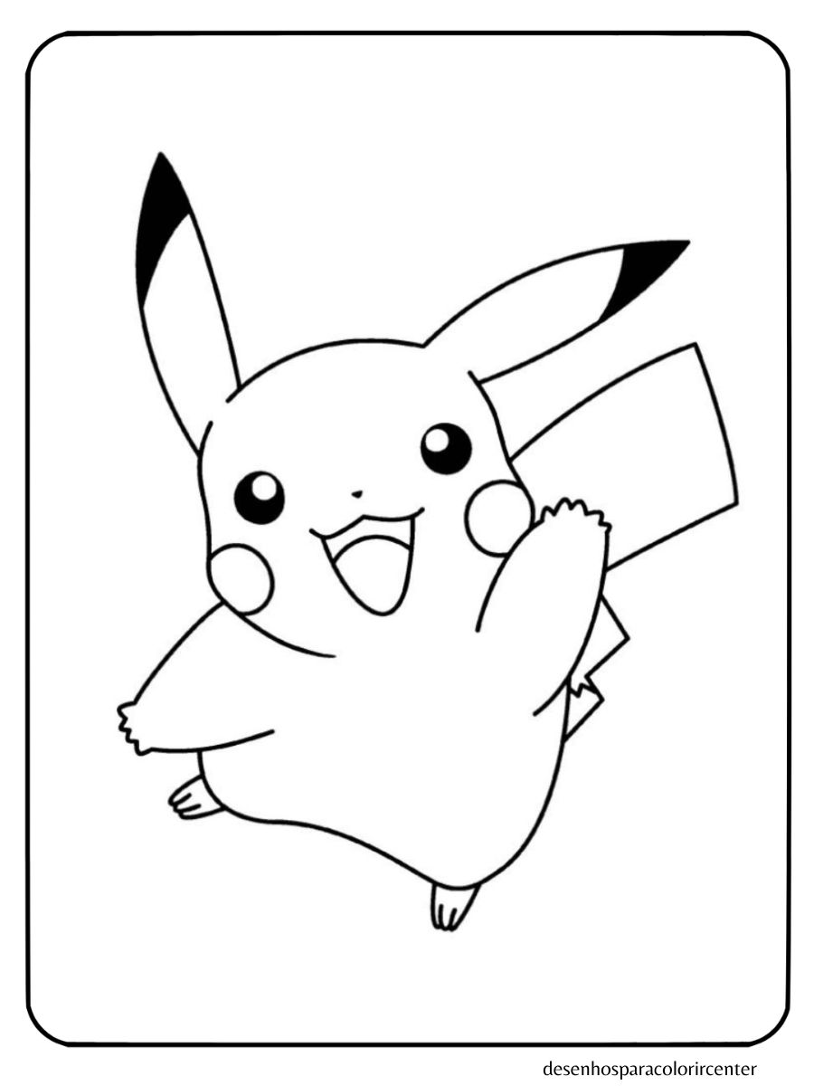 desenho pikachu para colorir