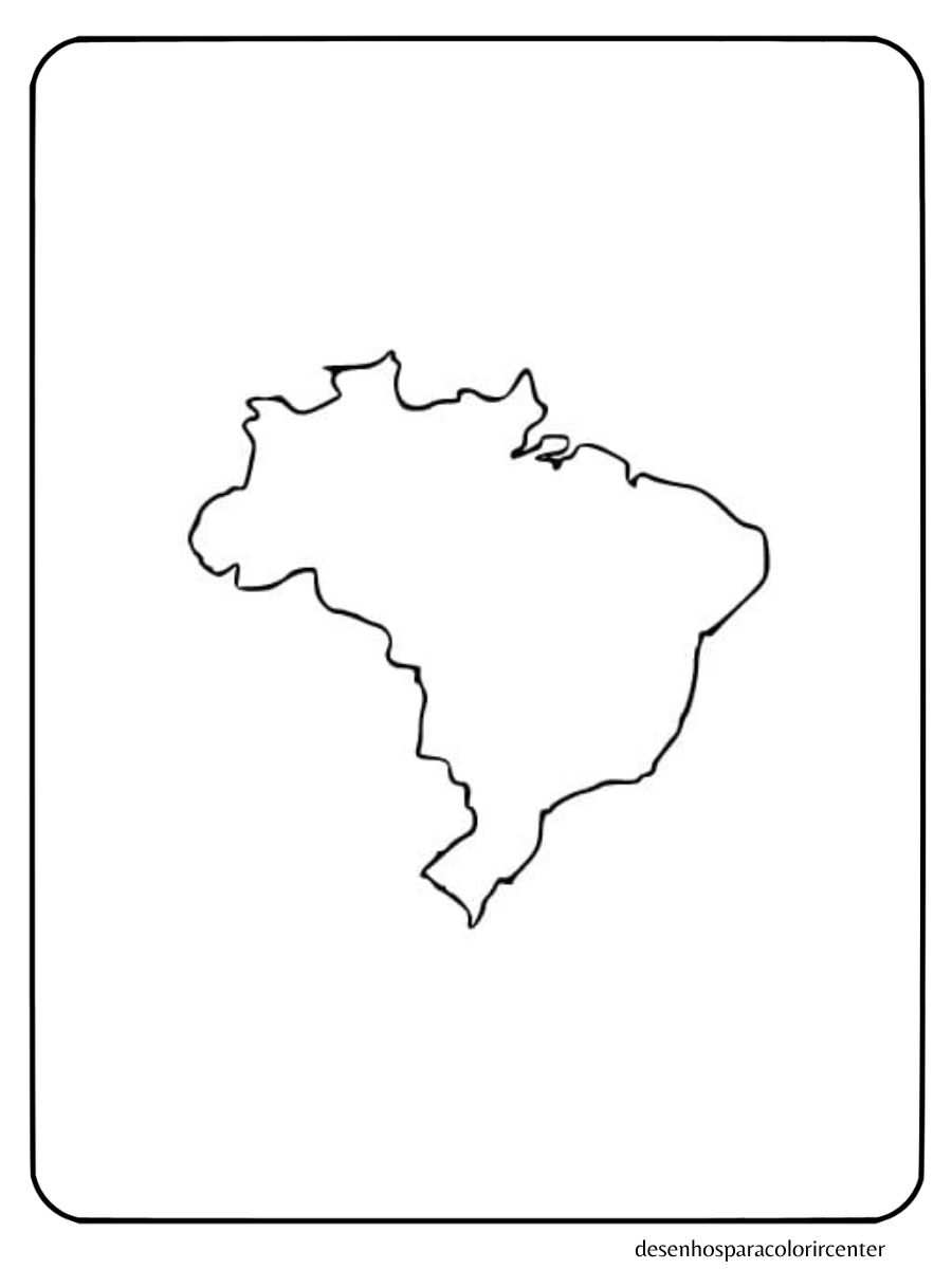 contorno simples do mapa do brasil para colorir