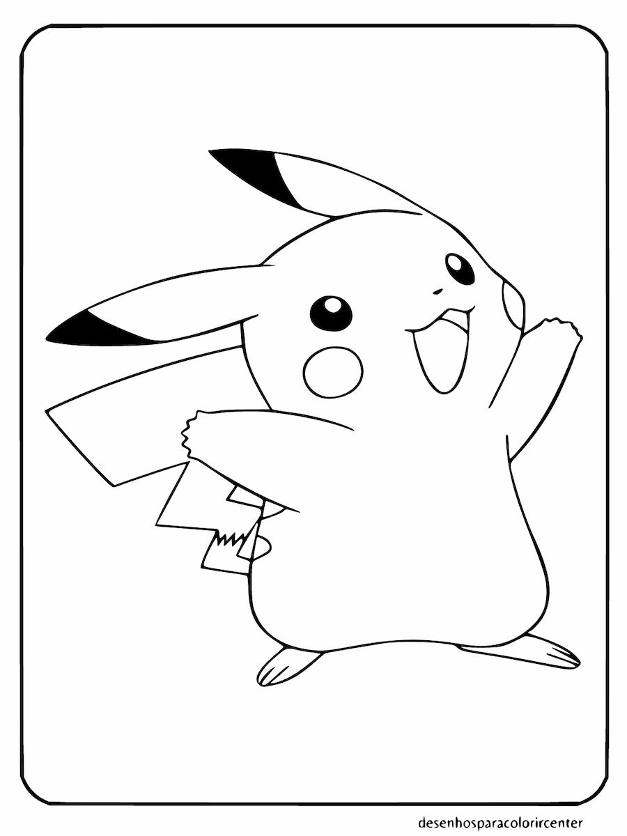 pikachu desenho fofo para colorir