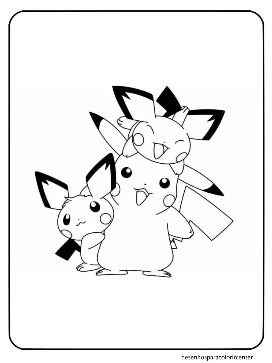 pikachu desenho para colorir