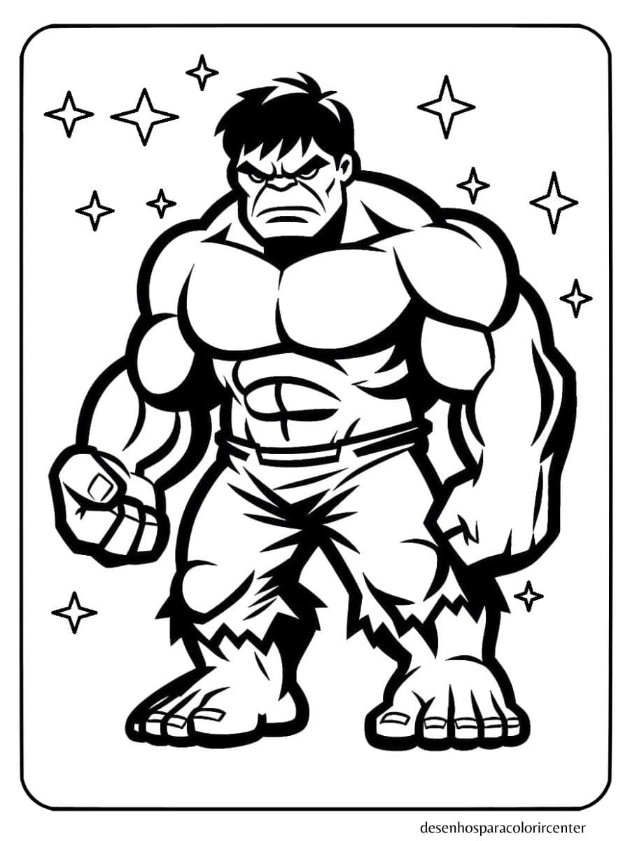 hulk estilo fofo para colorir