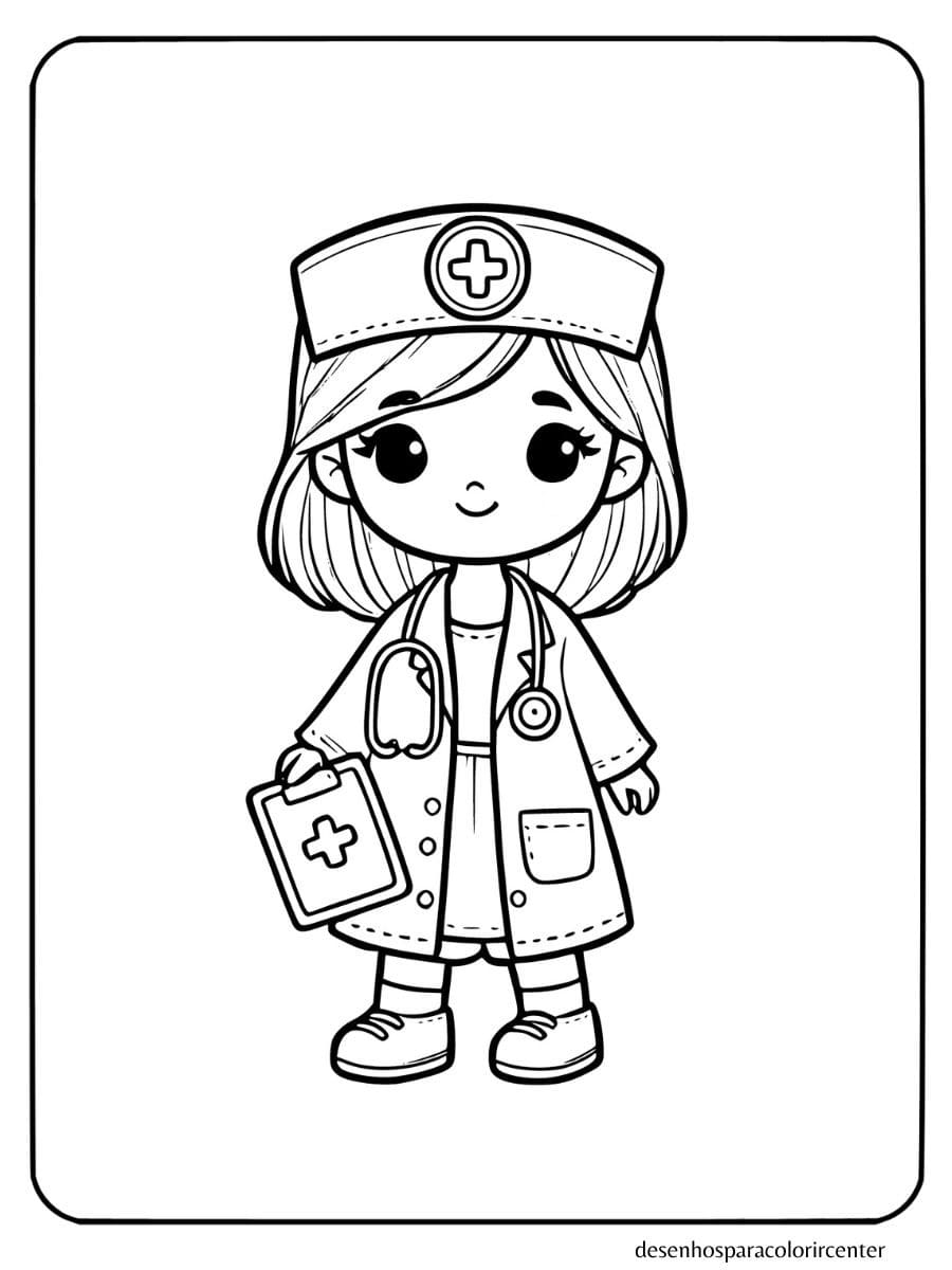 Menina Medica para colorir